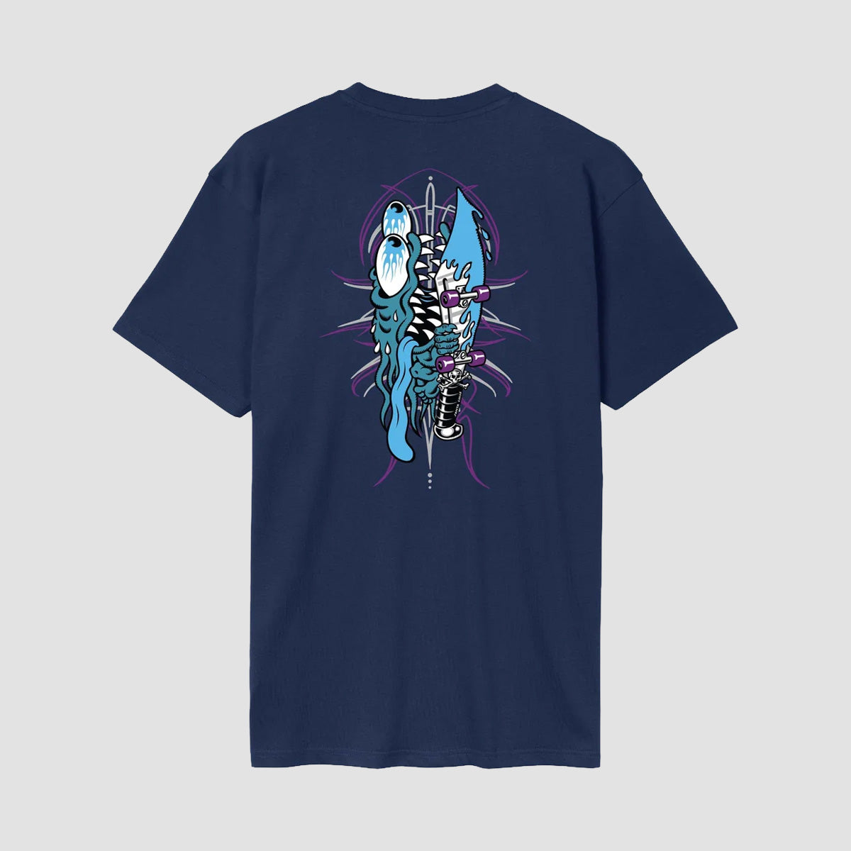 Santa Cruz Meek Pinstripe Slasher T-Shirt Midnight Blue