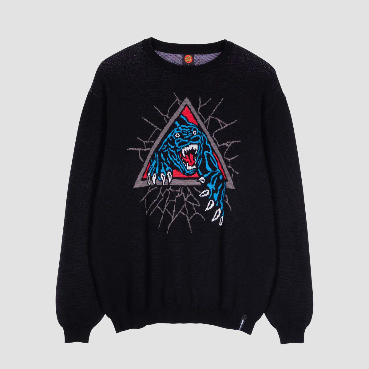 Santa Cruz Natas SC Panther Knit Crew Sweater Black