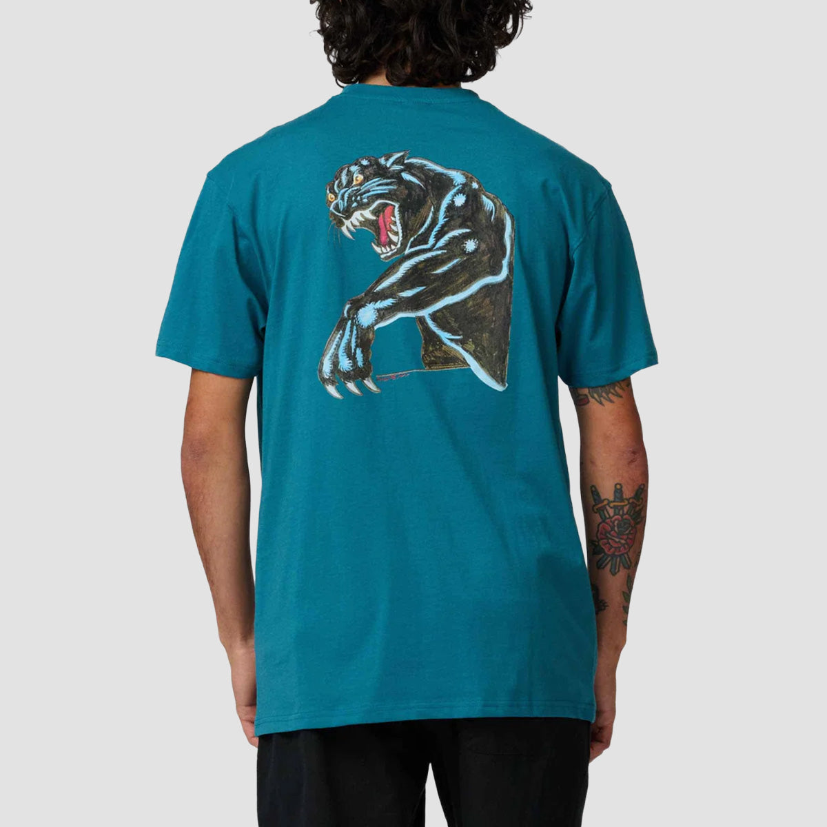 Santa Cruz Natas Sketch Panther T-Shirt Teal
