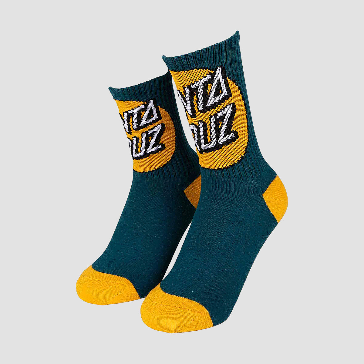 Santa Cruz Ovrsz Other Dot Socks 2 Pack Green/Yellow - Kids