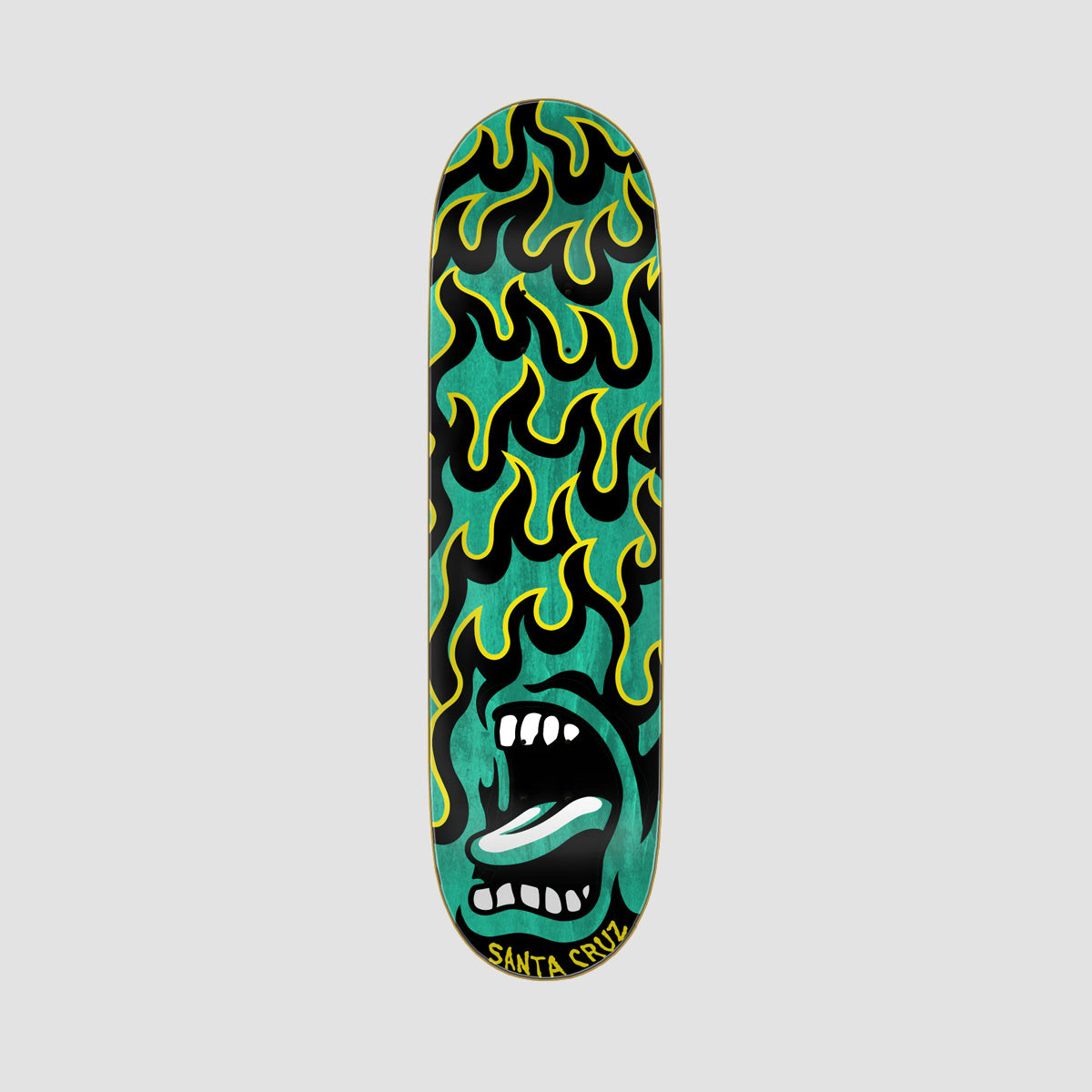Santa Cruz Screaming Flame 7 Ply Birch Skateboard Deck Green Stain - 8.5"