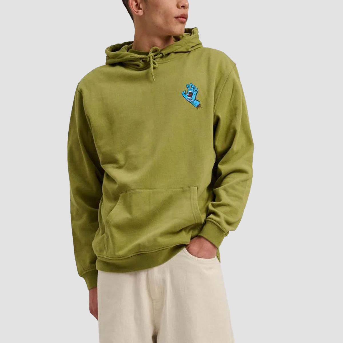 Santa Cruz Screaming Hand Chest Pullover Hoodie Iguana