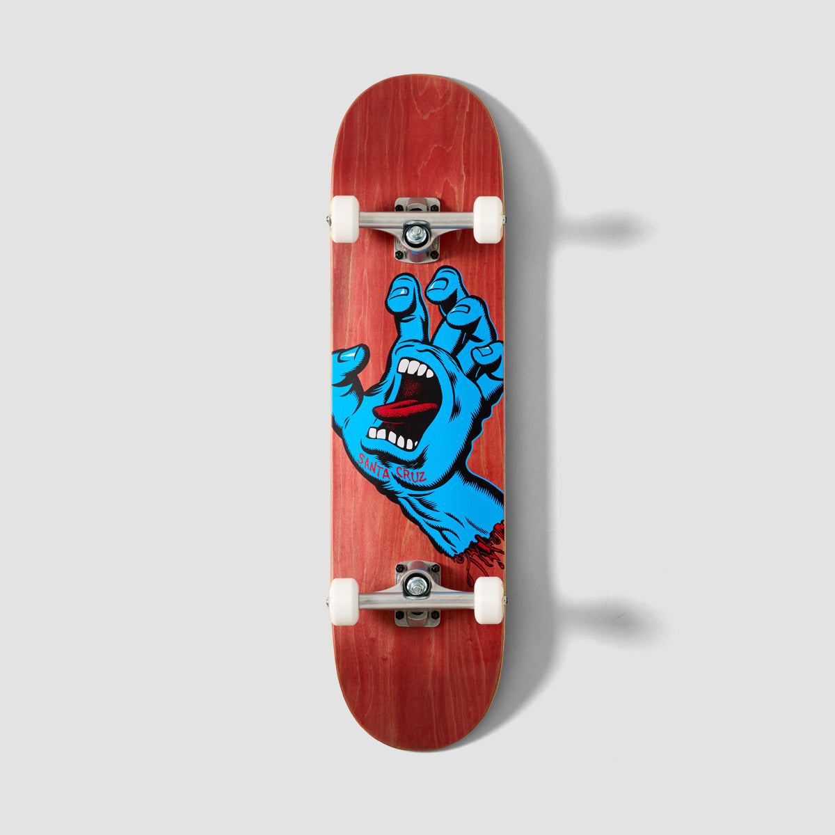 Santa Cruz Screaming Hand Skateboard Red - 8"