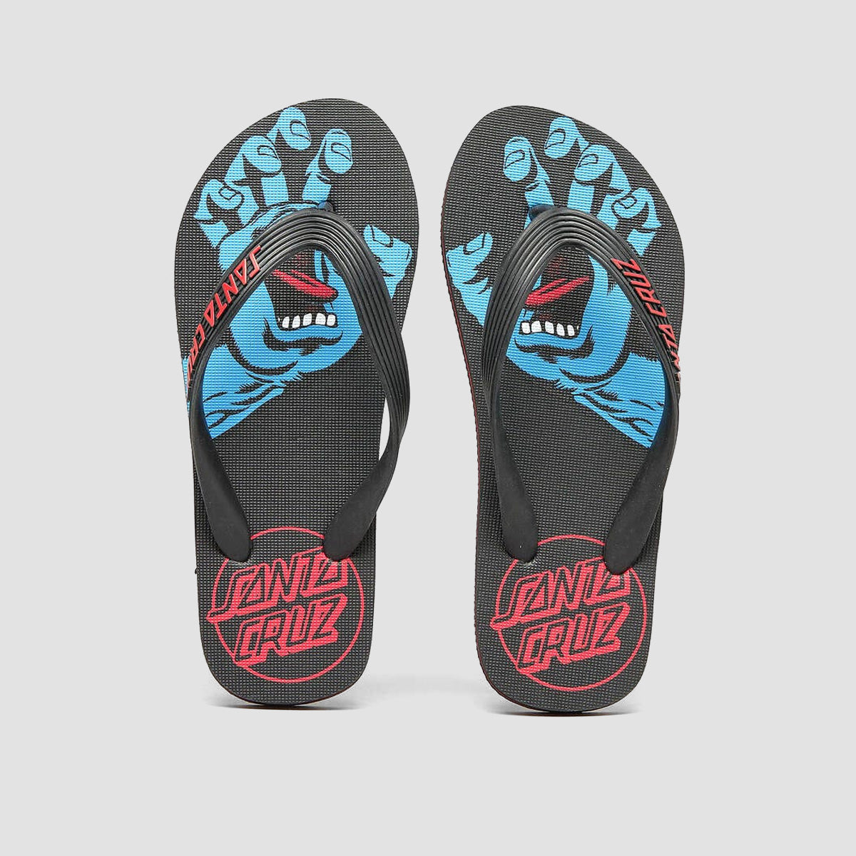 Santa Cruz Screaming Hand Thong Flip Flops Black - Kids