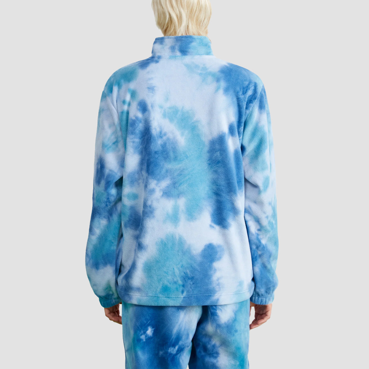 Santa Cruz Slumber Polar Fleece 1/2 Zip Sweatshirt Blue Tie Dye - Womens