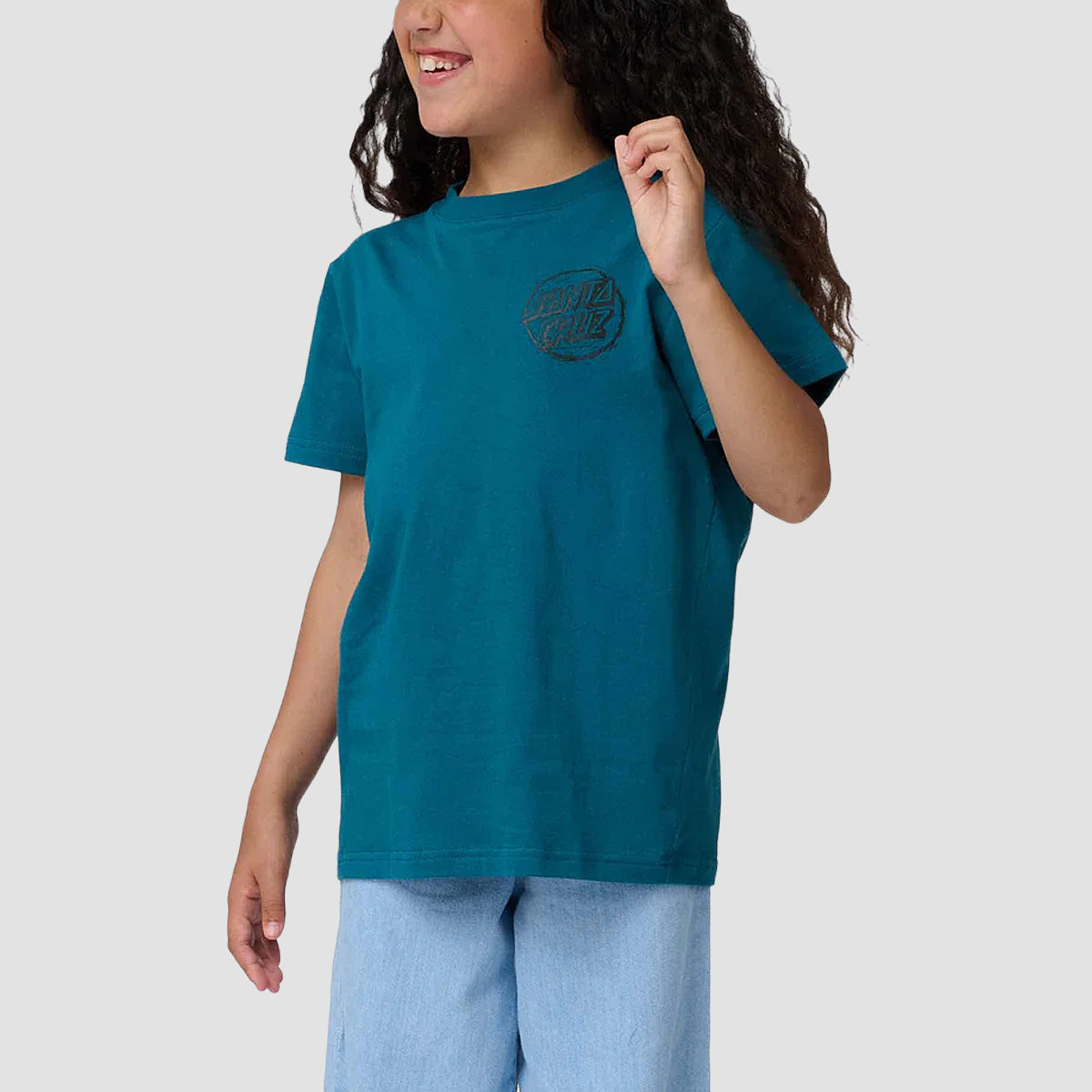 Santa Cruz Stamped Opus Camo T-Shirt Teal - Kids