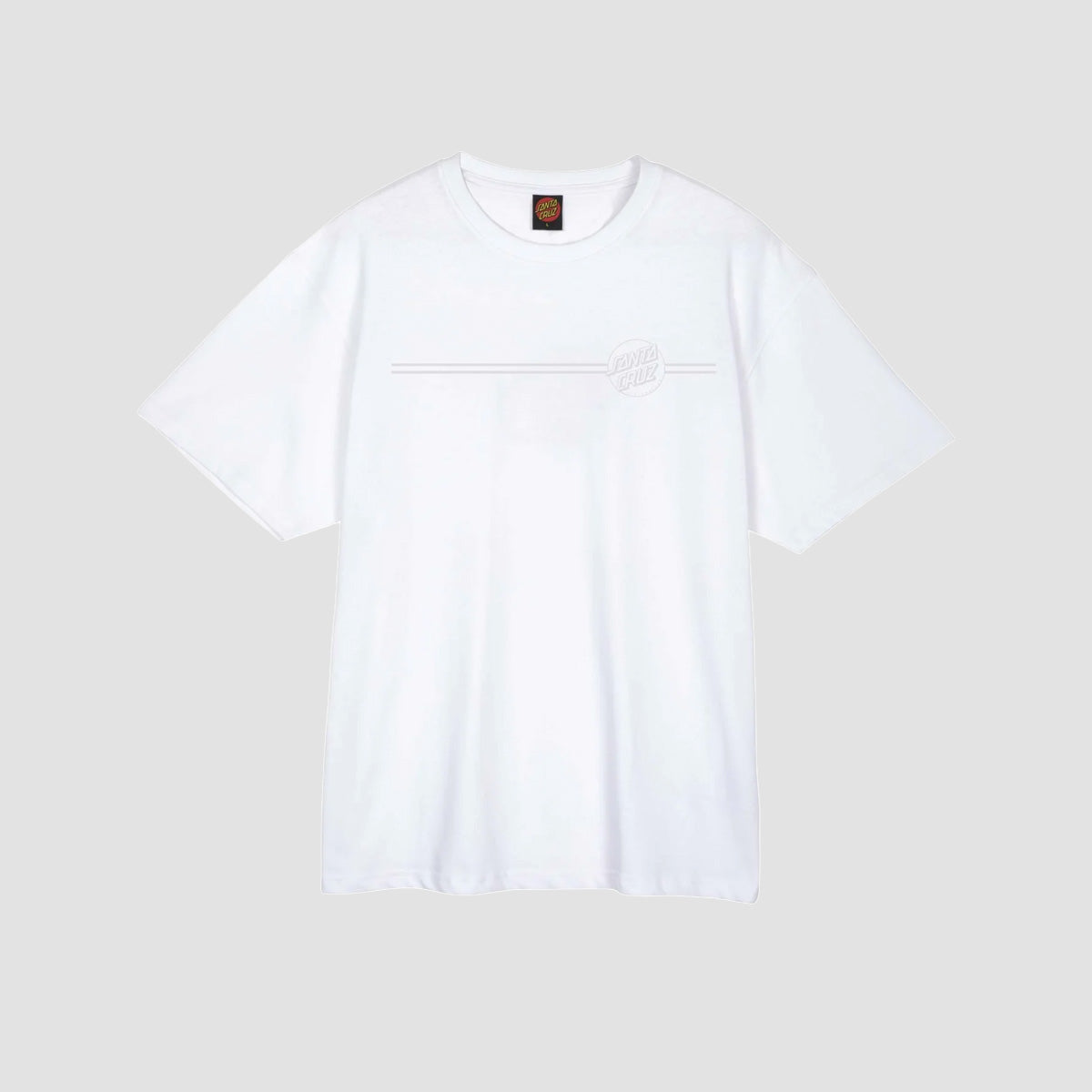 Santa Cruz Tonal Opus Dot Stripe T-Shirt White