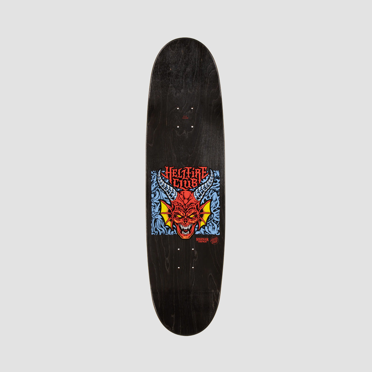 Santa Cruz X Stranger Things Hellfire Club Flames Skateboard Deck GITD - 9"