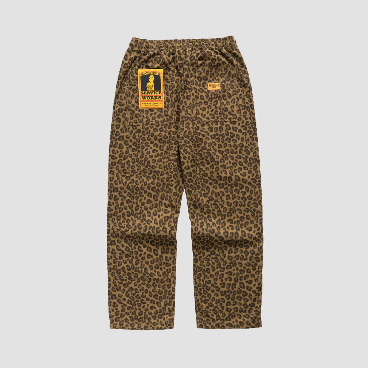 Service Works Patterned Easy Chef Pants Brown Leopard