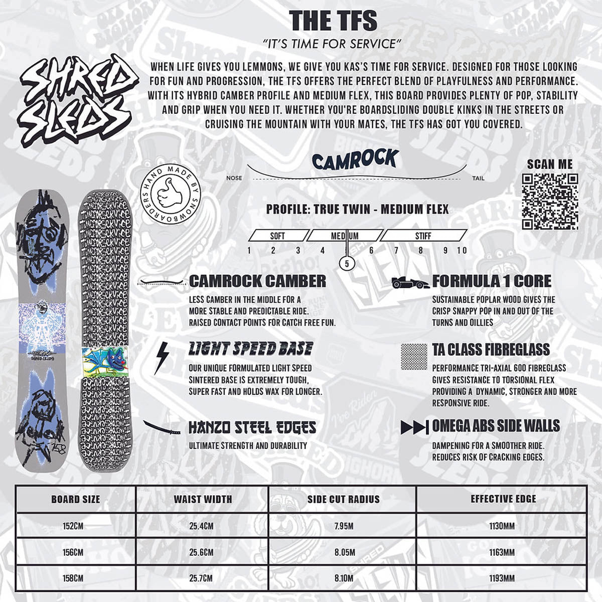 Shred Sleds Time For Service 26/27 Snowboard 158cm