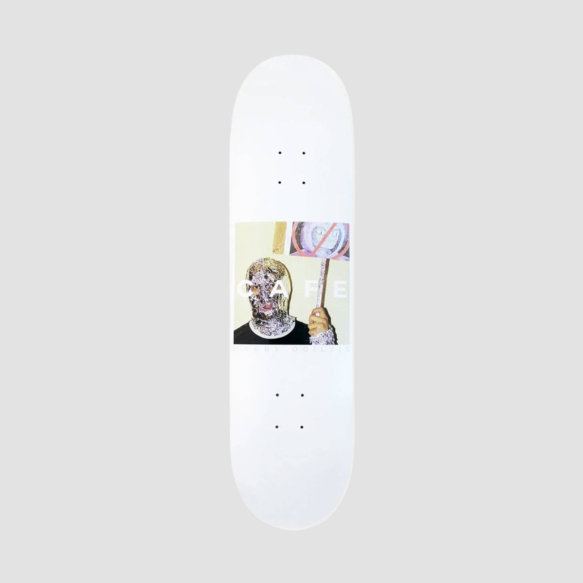 Skateboard Cafe Urban Shapeshifting Reptilian Harry Ogilvie Skateboard Deck White - 8"