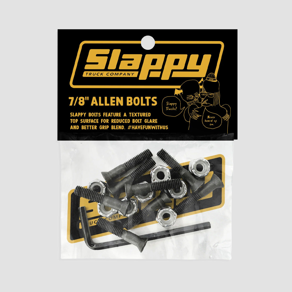 Slappy Allen Grip Tip Truck Bolts Black 7/8"