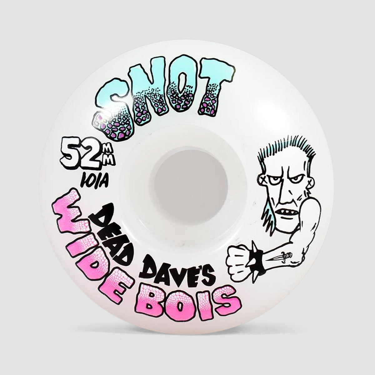 Snot Dead Dave Wide Boys 101A Skateboard Wheels White 52mm