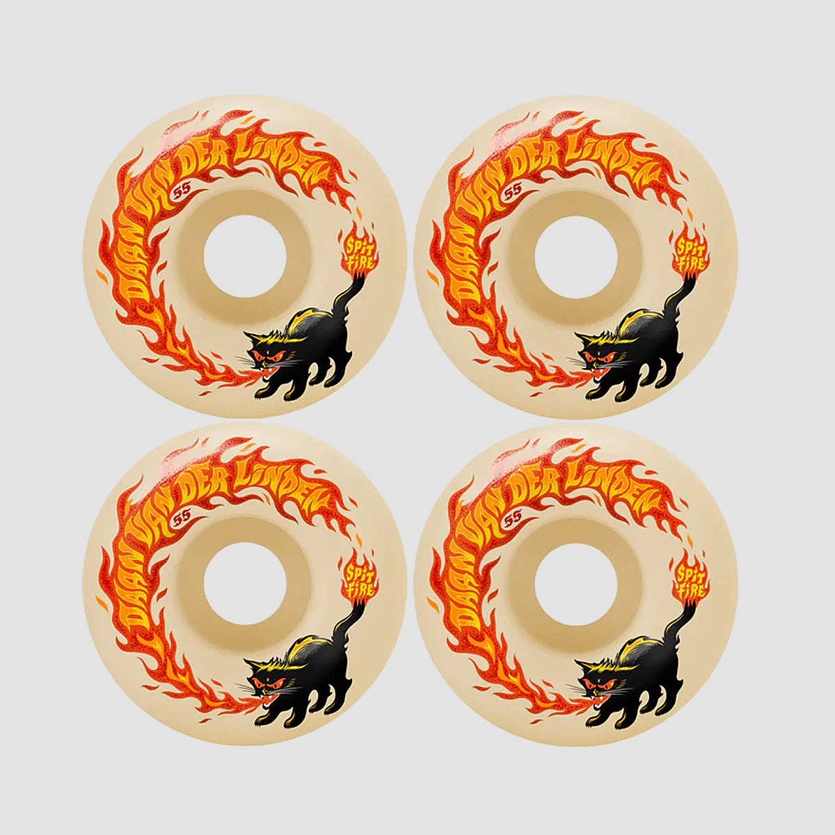 Spitfire F4 Daan Van Der Linden Pyrocat Classic 99DU Skateboard Wheels Natural 55mm