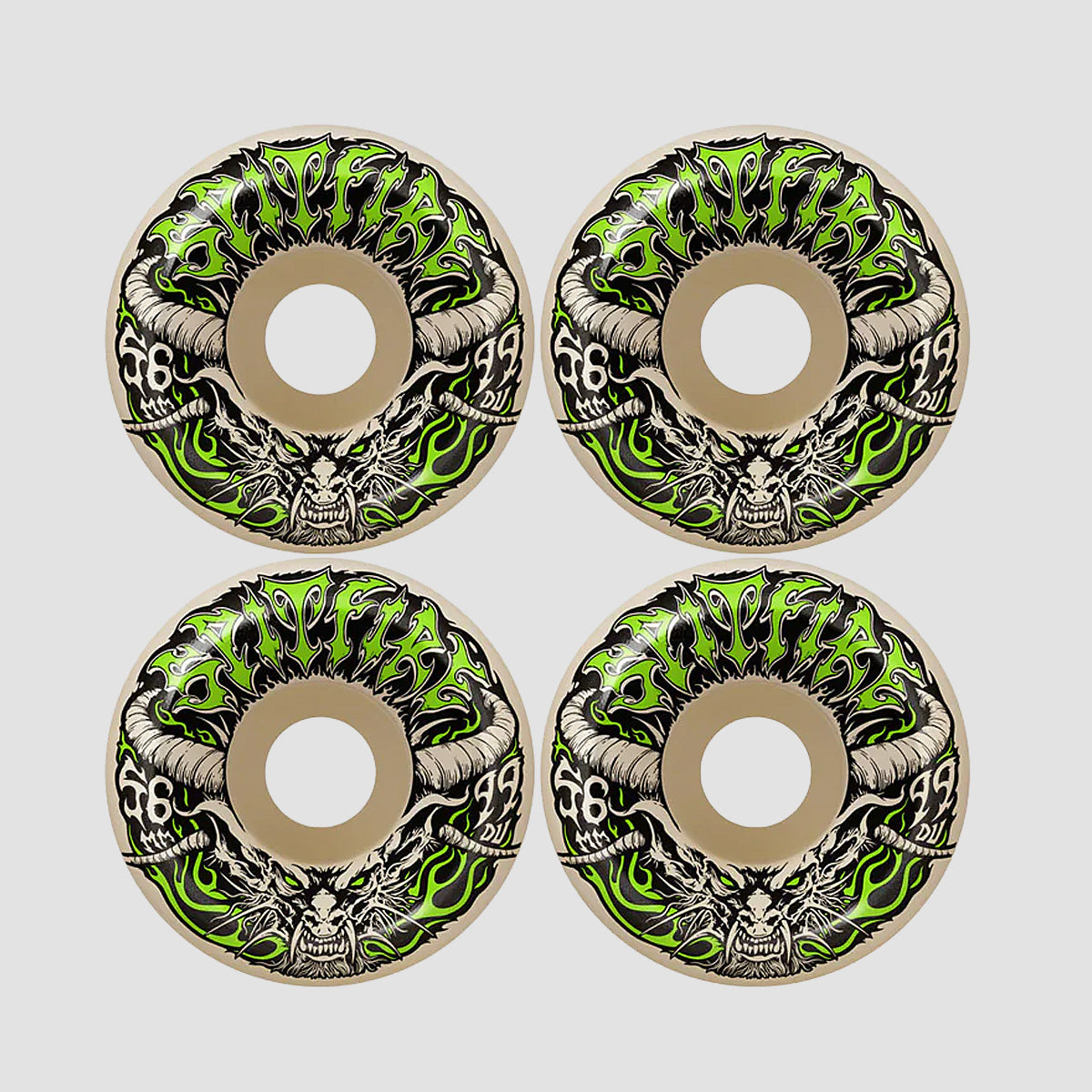 Spitfire F4 Demon Redux Conical Full 99DU Skateboard Wheels Natural 56mm