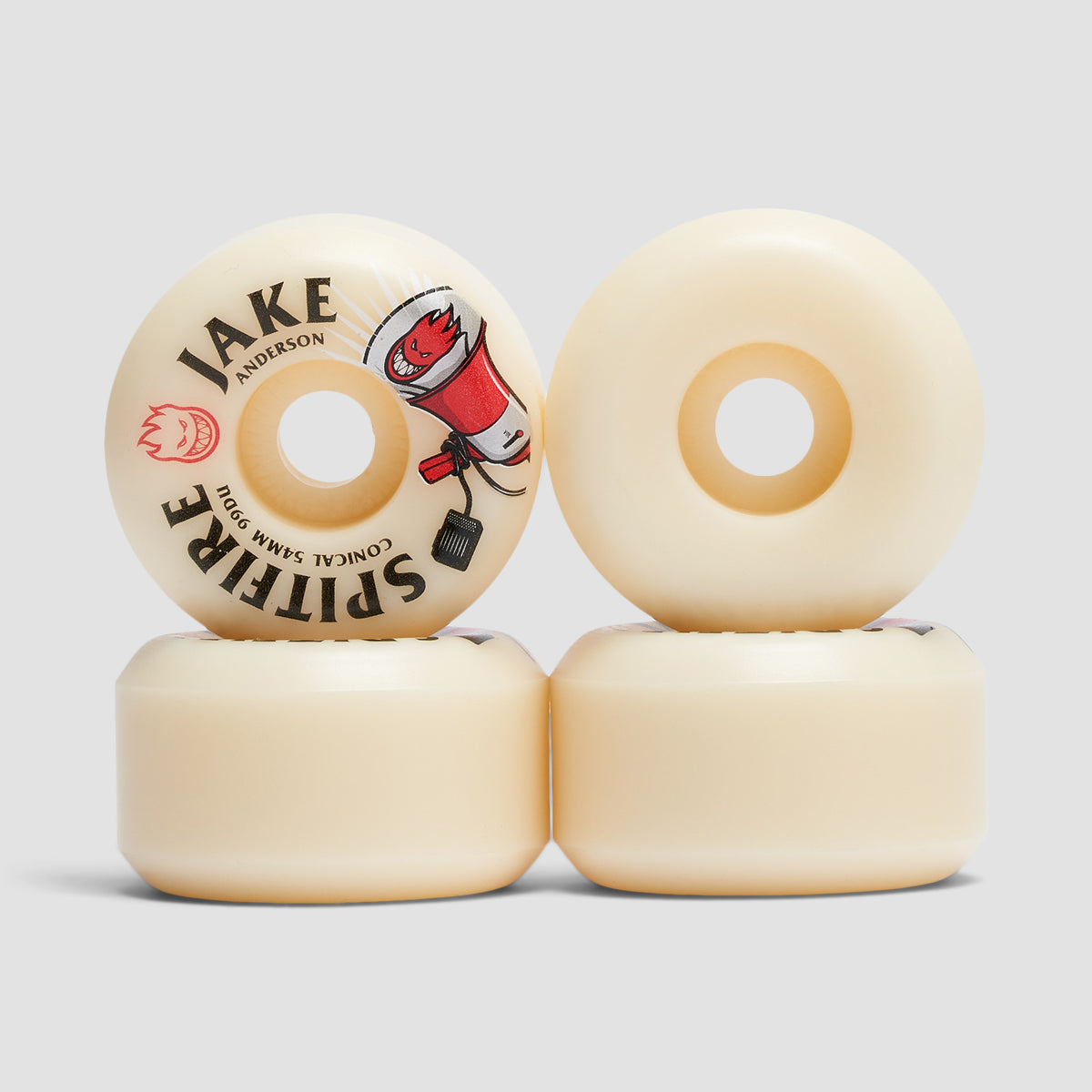Spitfire Formula Four Burn Squad Jake Anderson Conical 99DU Skateboard Wheels Natural 54mm
