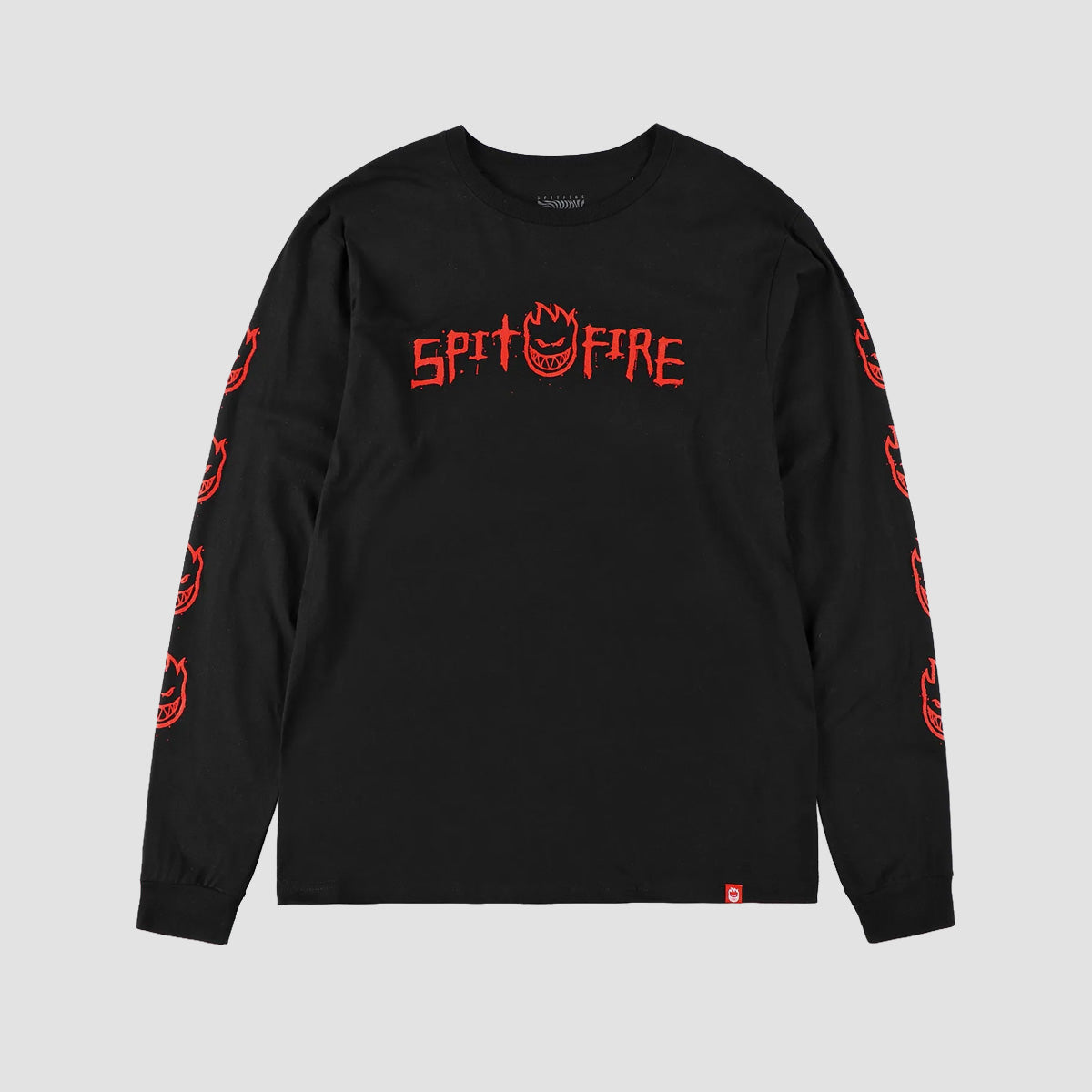 Spitfire Rough Scribble Bighead Sleeve Longsleeve T-Shirt Black