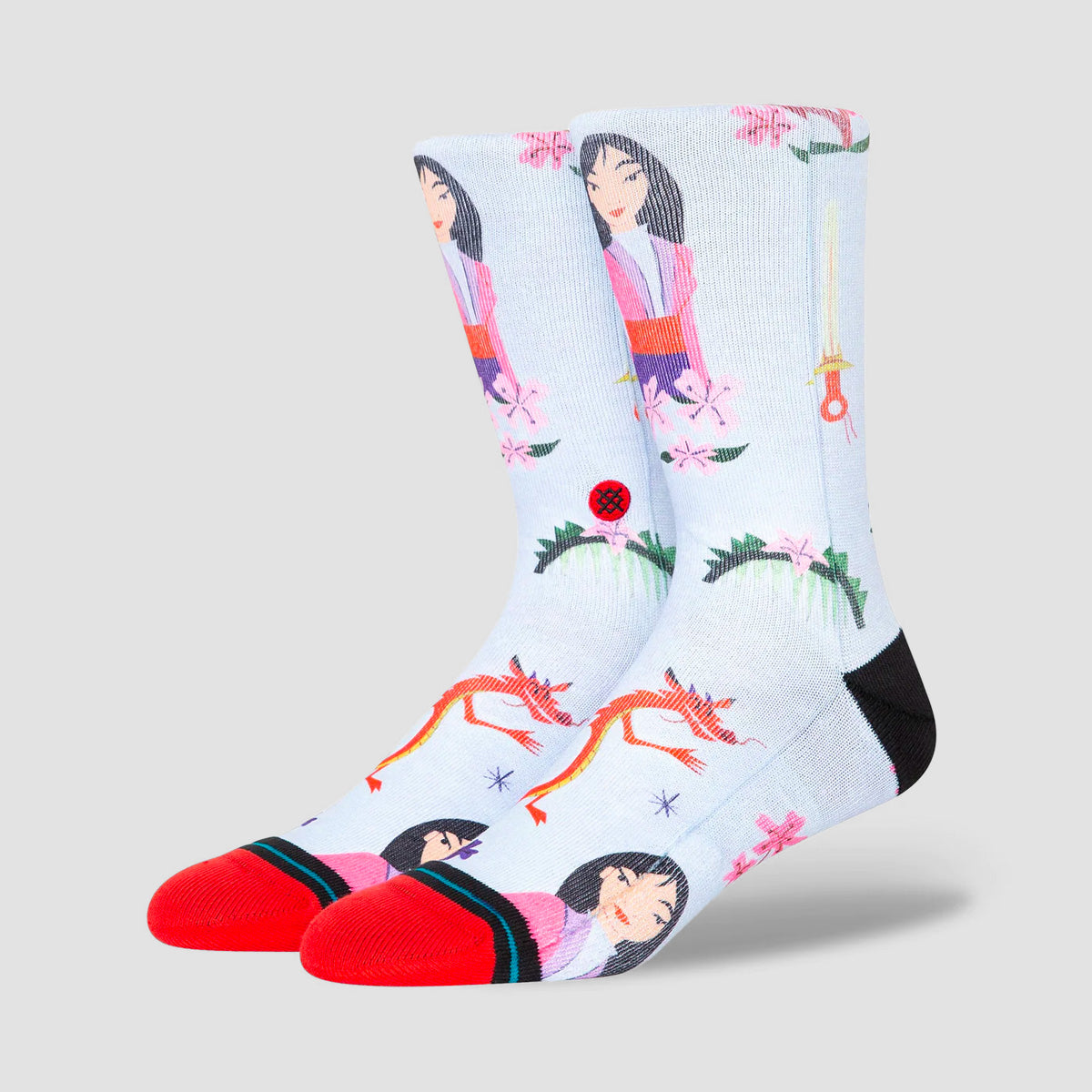 Stance Disney X Estee Preda Mulan By Estee Crew Socks Red