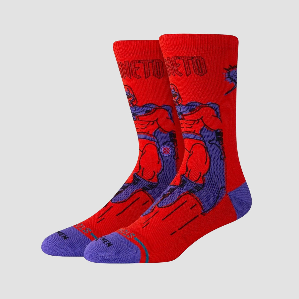 Stance Marvel Magneto Crew Socks Red