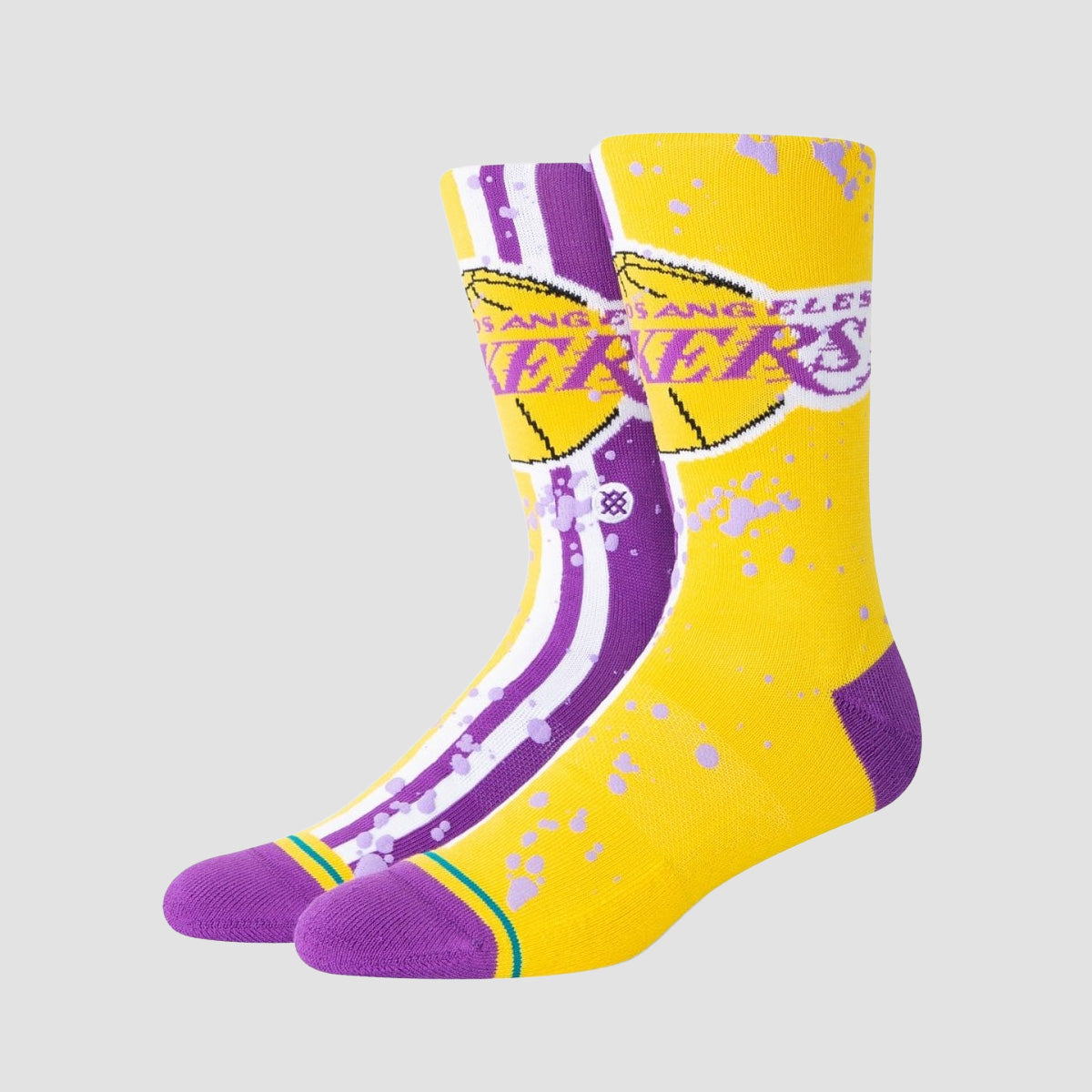 Stance NBA Overspray Los Angeles Lakers Crew Socks Gold