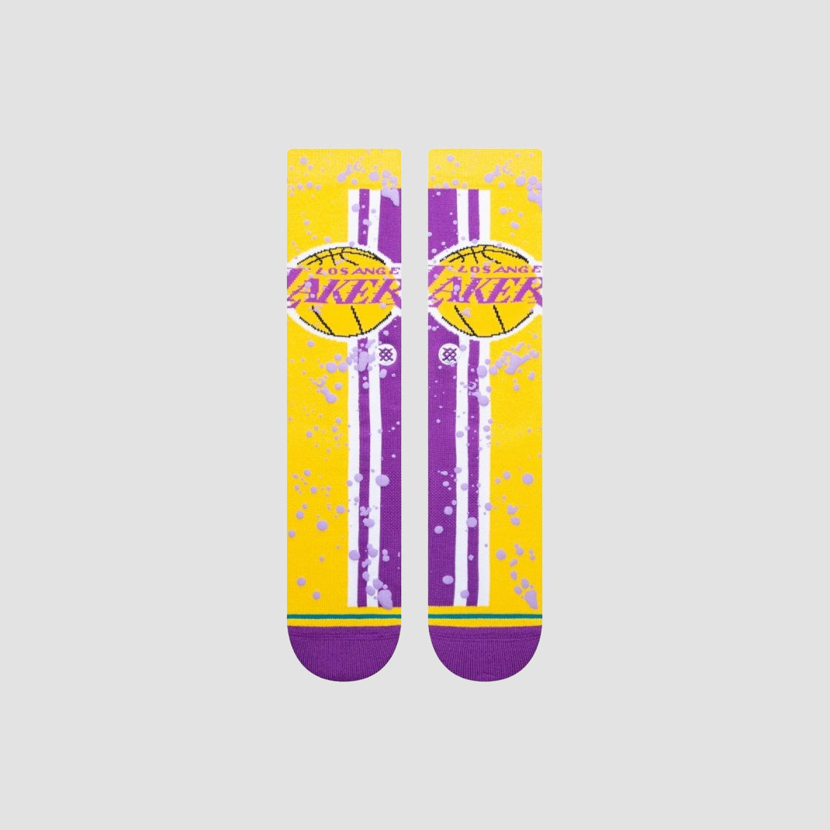 Stance NBA Overspray Los Angeles Lakers Crew Socks Gold