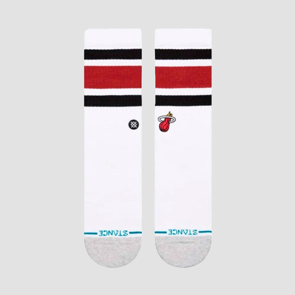 Stance NBA Tube Miami Heat Crew Socks White