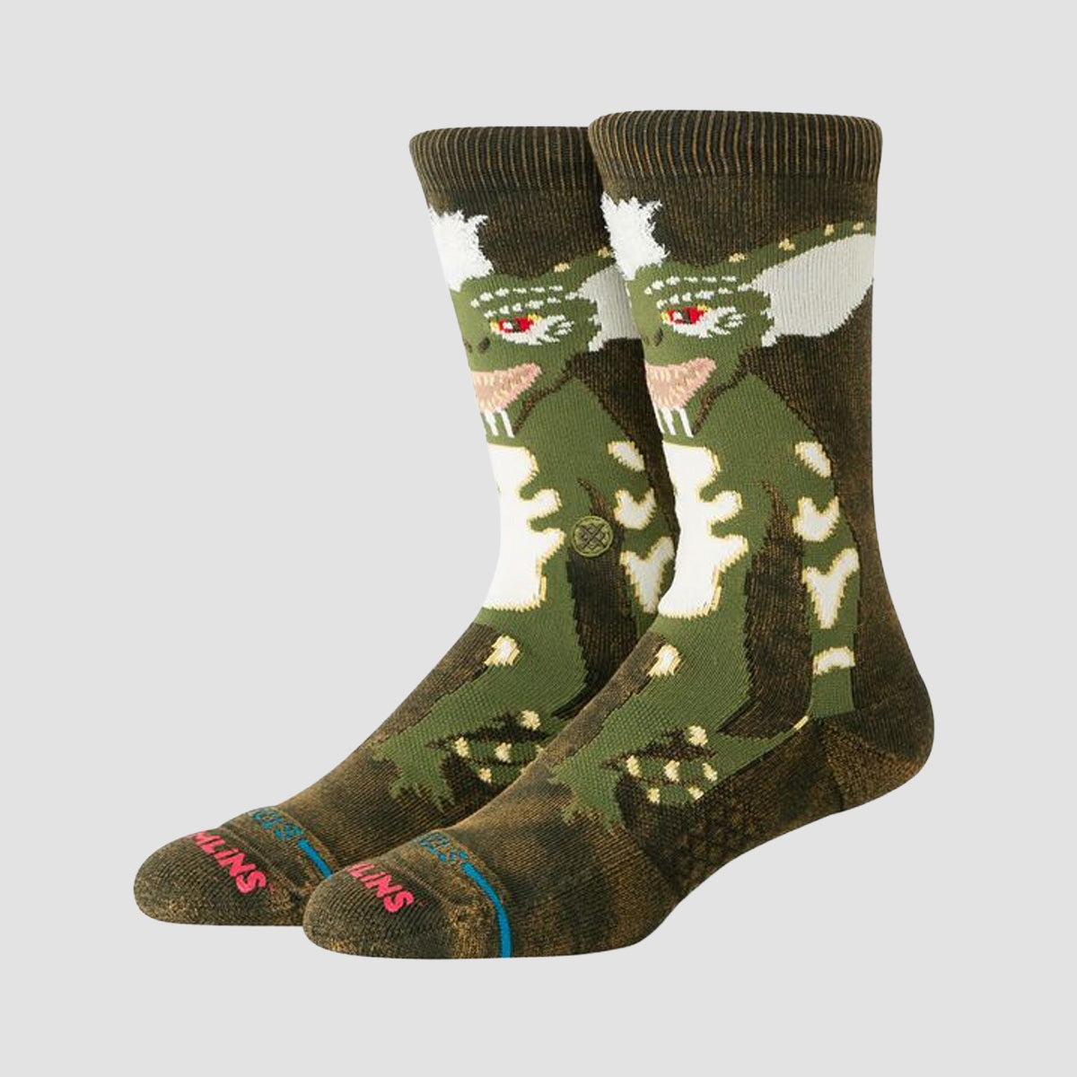 Stance X Gremlins Stripe Crew Socks Dark Green