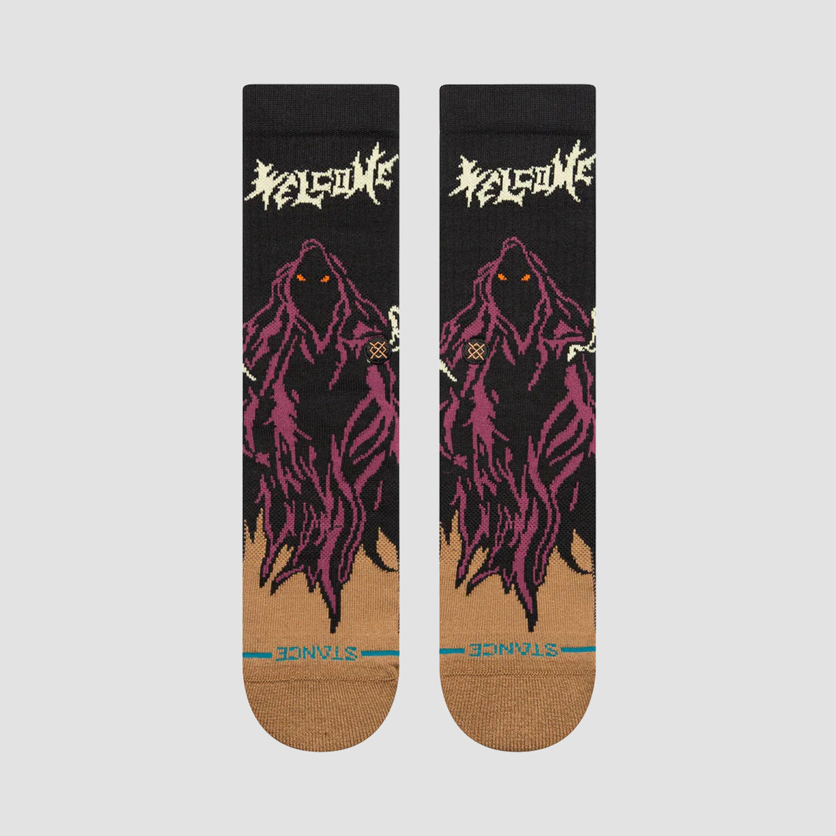 Stance X Welcome Skelly Crew Socks Black