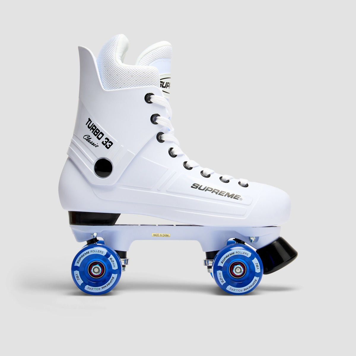 Supreme Turbo 33 Nylon Quad Skates White/Blue