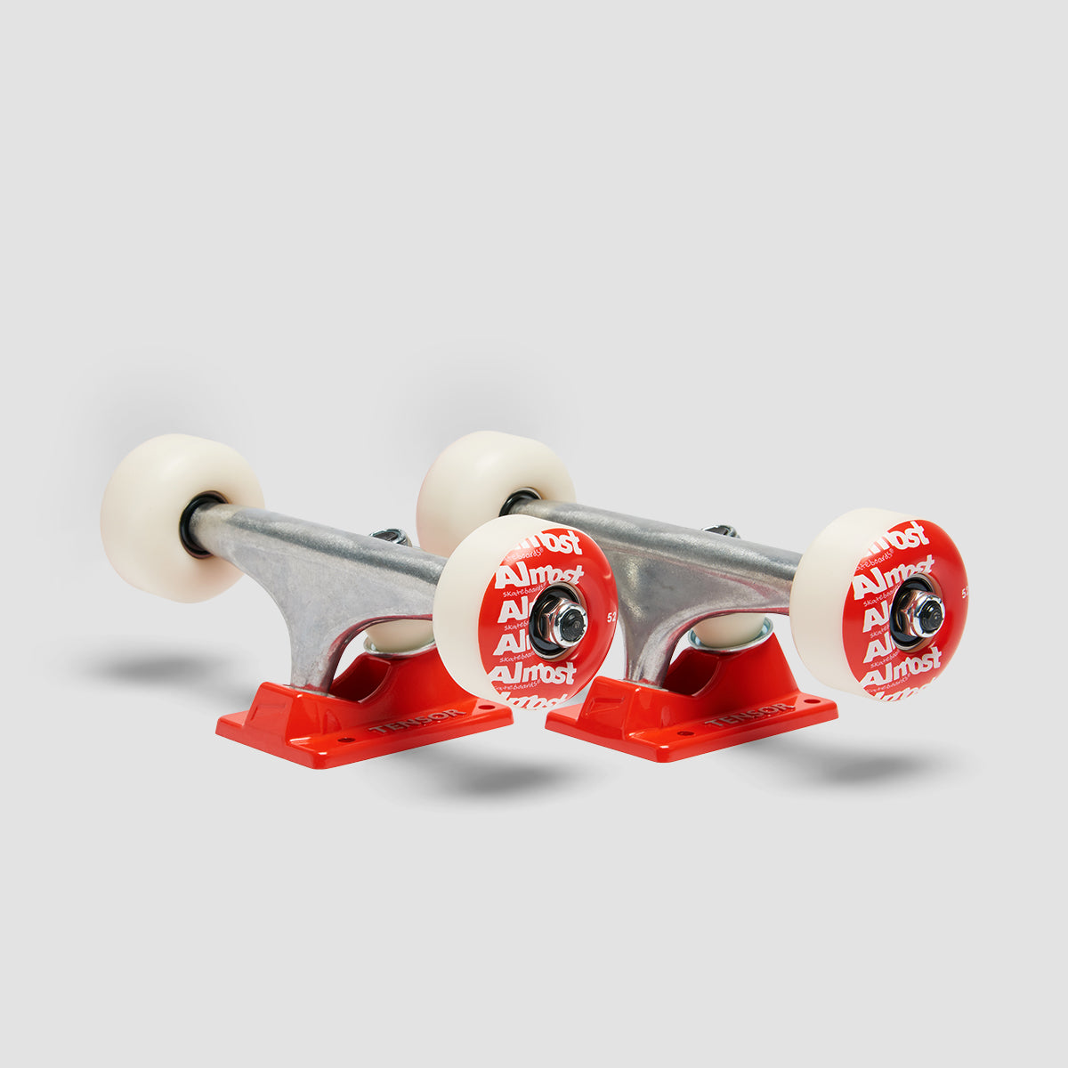 Tensor X Almost Repeat 5.25 Skateboard Trucks & Wheel Combo Raw/Red - 8"