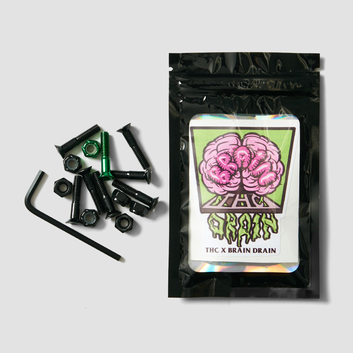 The Hardware Company THC X Brain Drain Allen Truck Bolts Black/Green 1"