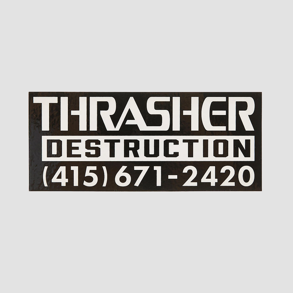 Thrasher Destruction Sticker Black/White 125x55mm