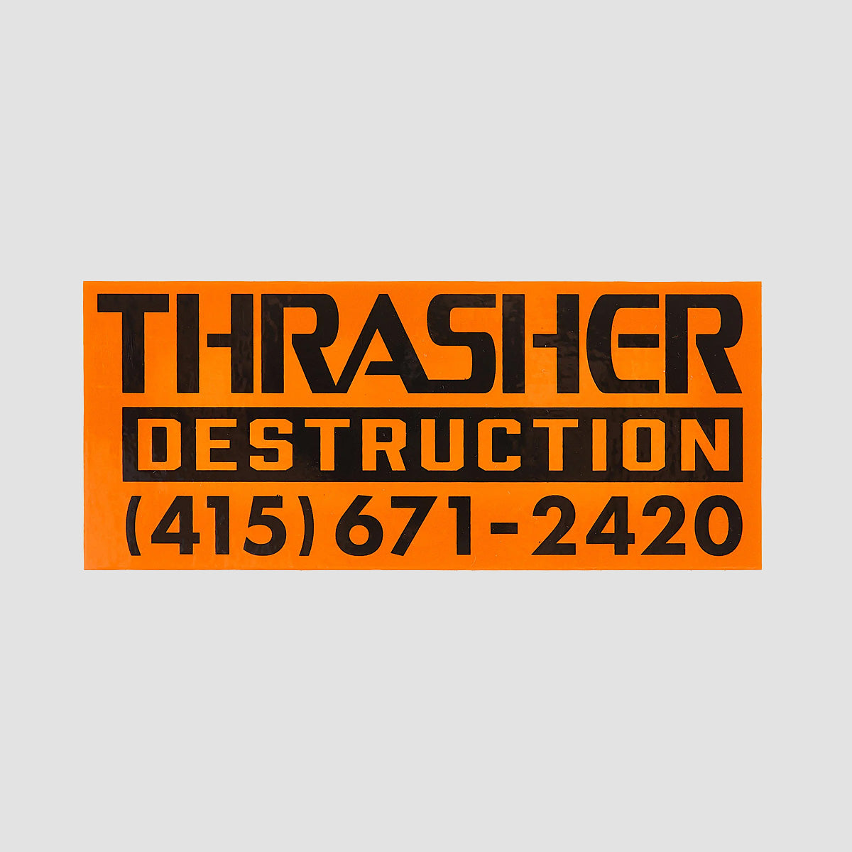 Thrasher Destruction Sticker Orange/Black 125x55mm