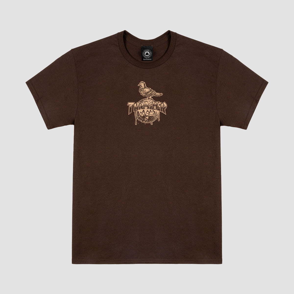 Thrasher X Antihero Cover The Earth T-Shirt Dark Chocolate