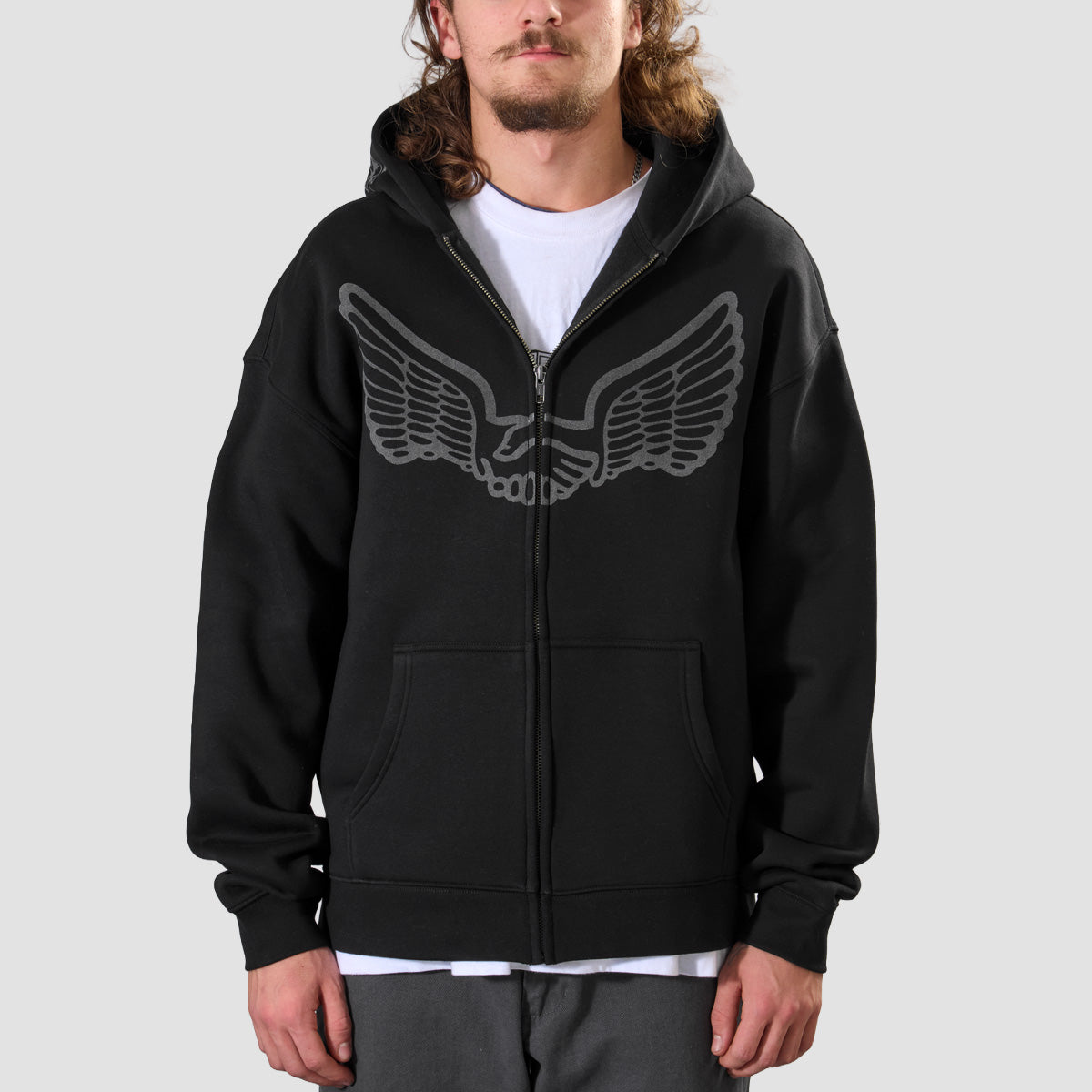 Unabomber Wings Zip Hoodie Black