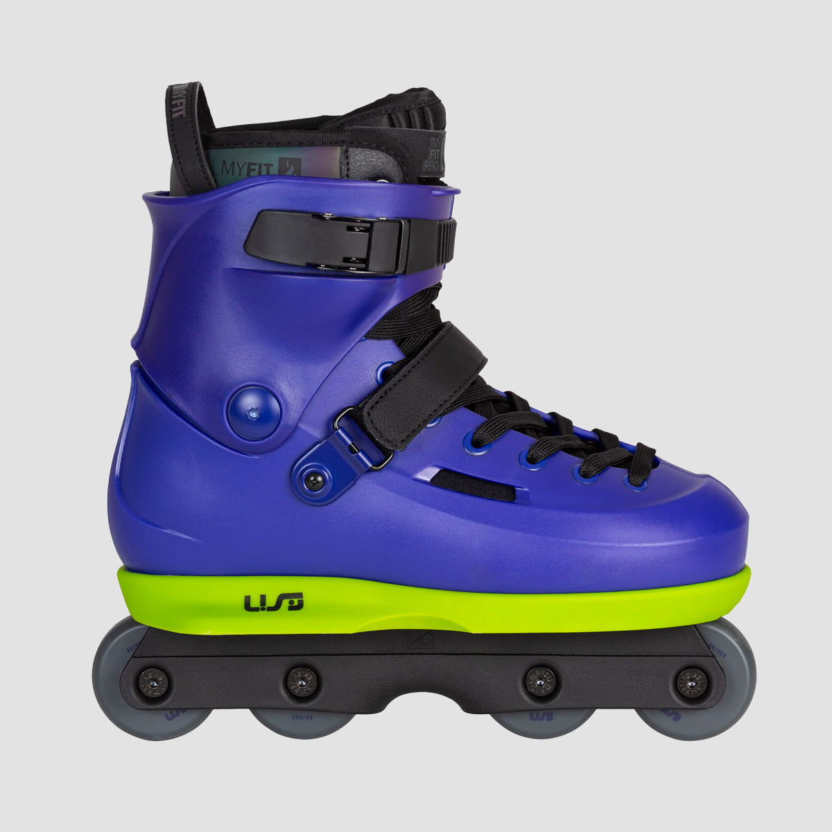 USD Sway Carlos Bernal Pro Aggressive Inline Skates Blue/Neon green/Black