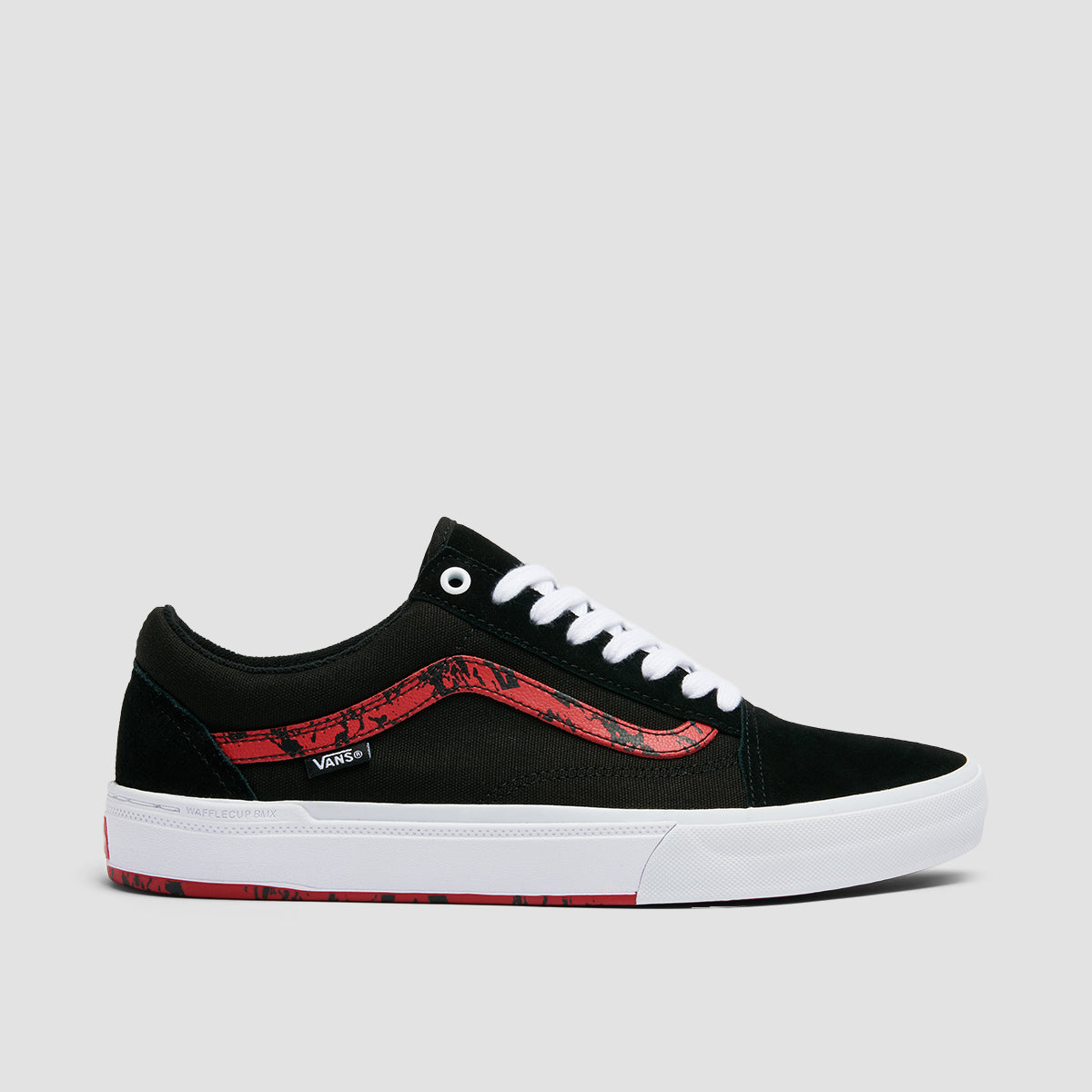 Old skool red on sale and black vans