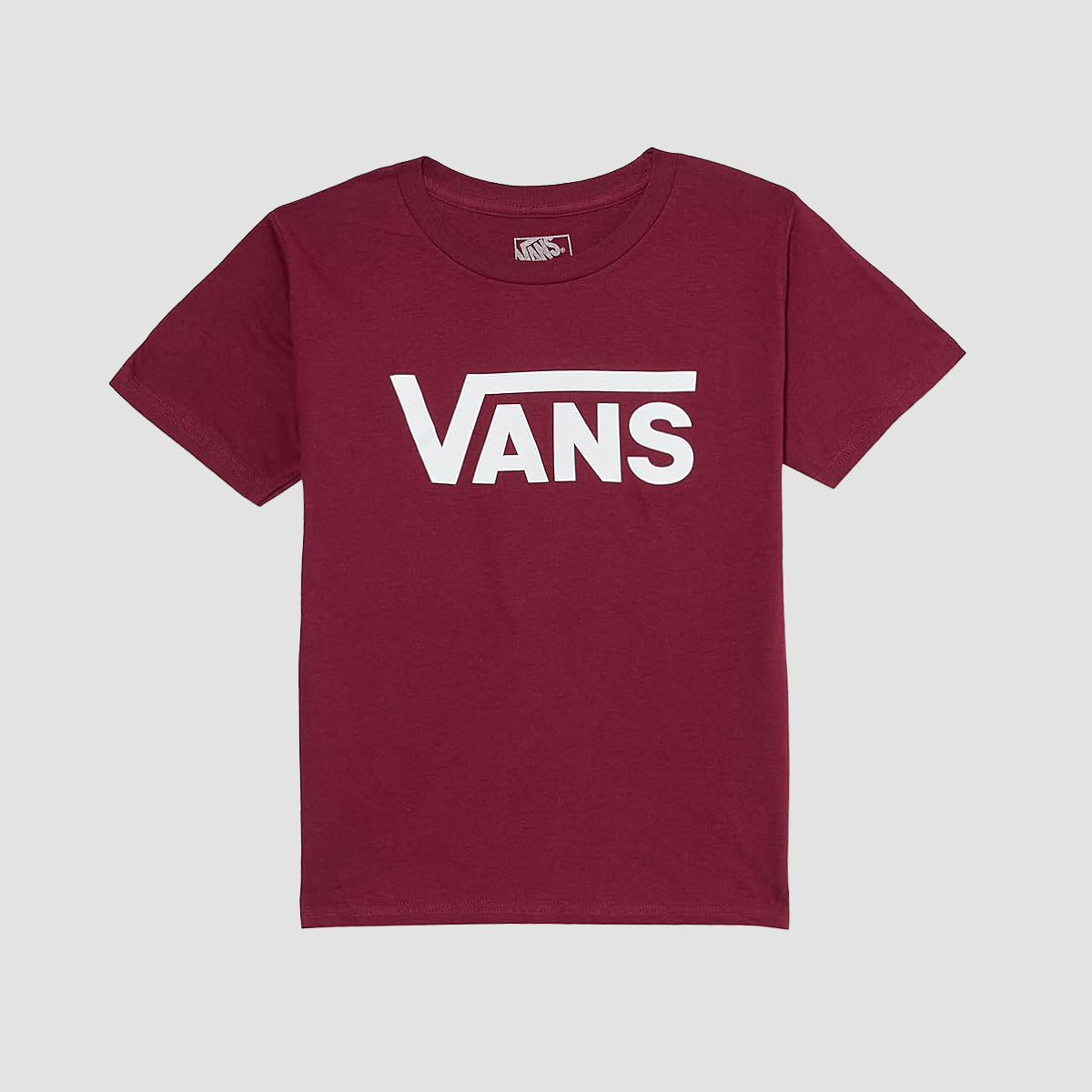 Vans Classic Drop V Crew T-Shirt Burgundy/White - Kids