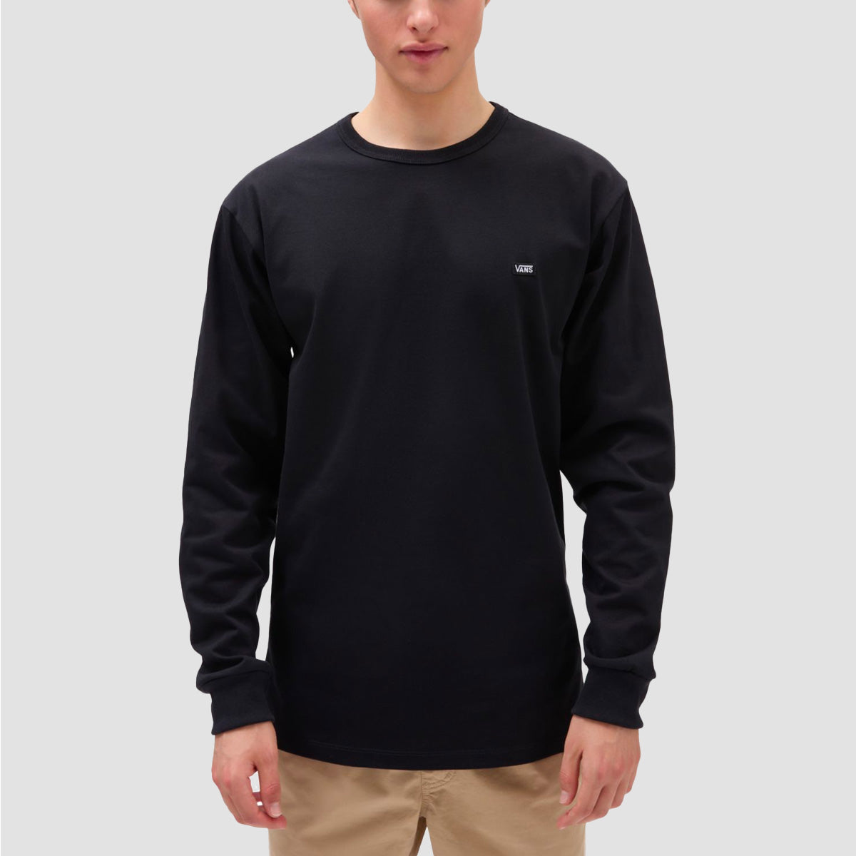 Vans Cellar back print long sleeve t-shirt in black, VN0A4PKSBLK1