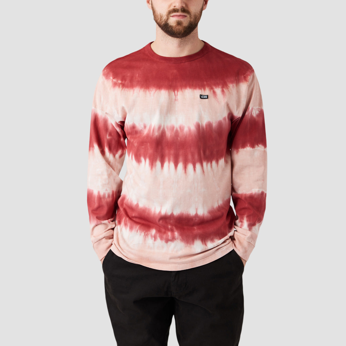 Vans Off The Wall Stripe Tie Dye Longsleeve T-Shirt Syrah