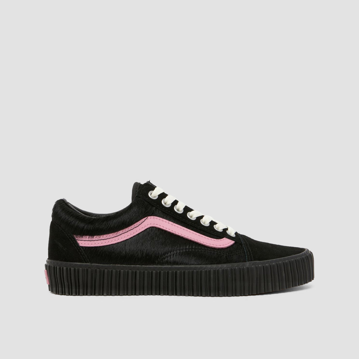 Vans Old Skool Creeper Shoes - Pony Hair Black/Pink