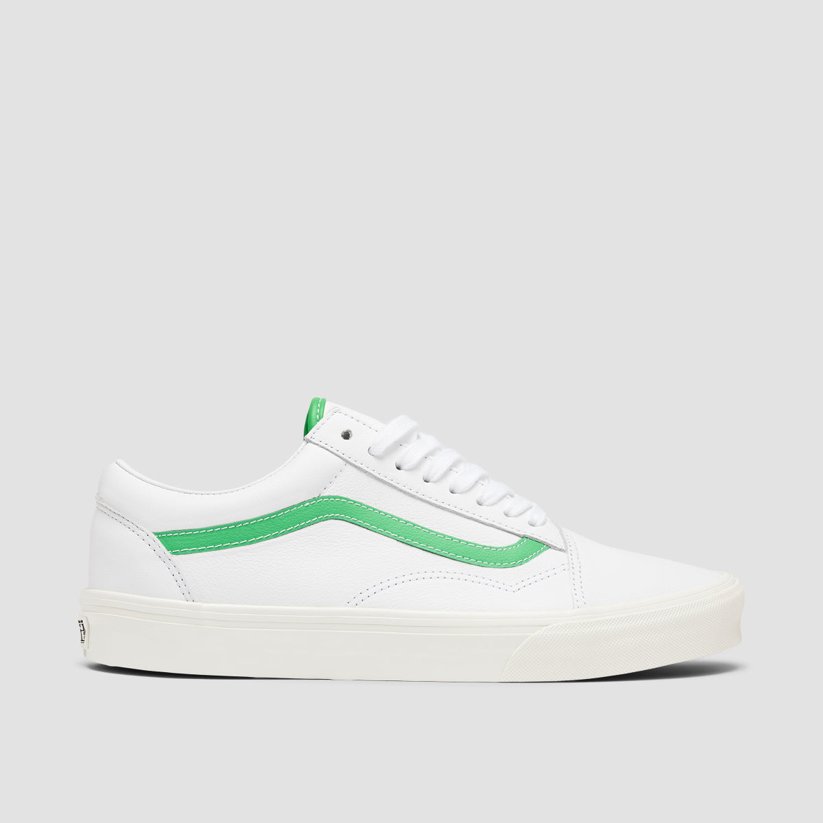 Vans Old Skool Shoes Leather White/Green - Main Image