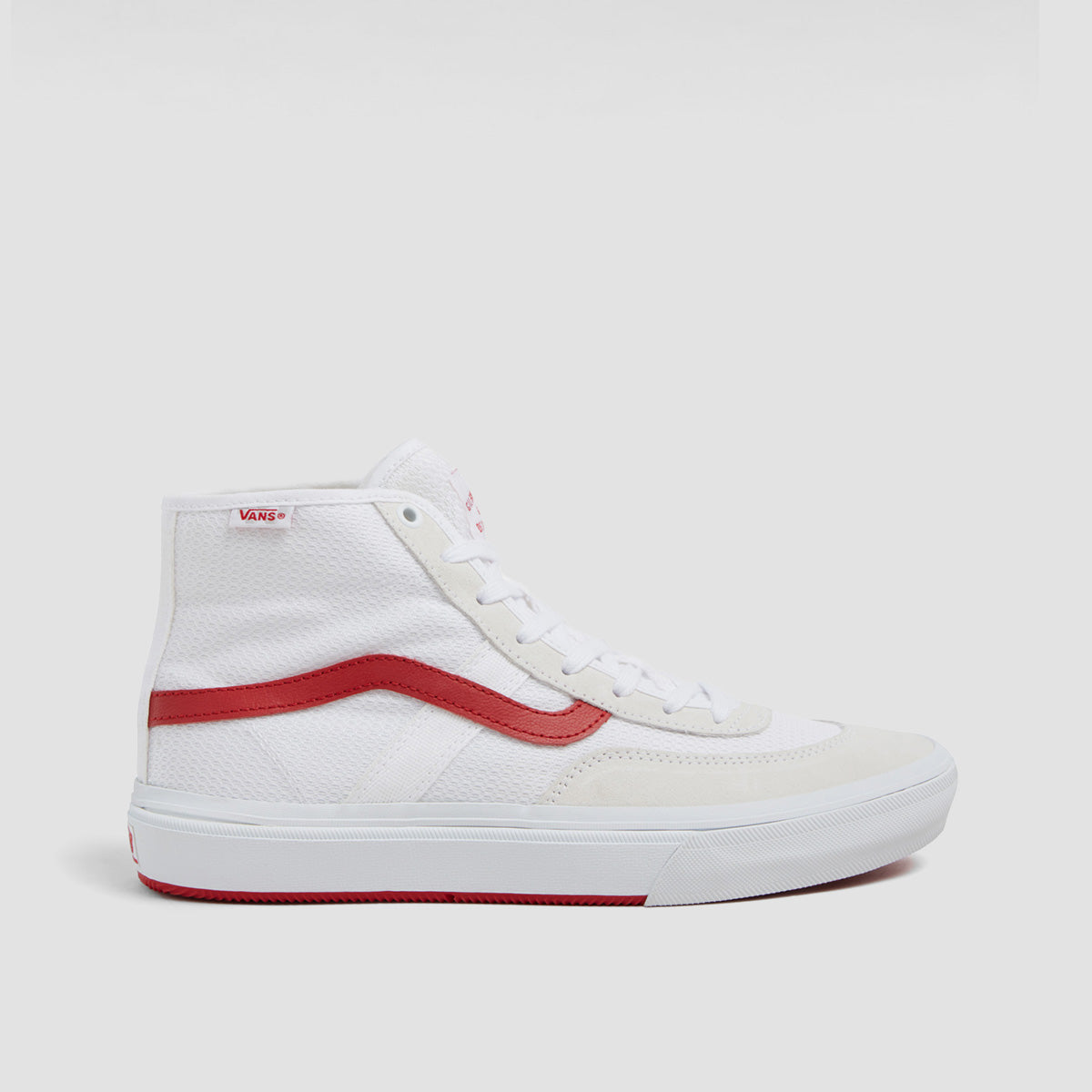 Vans Skate Crockett High Top Shoes White/Red