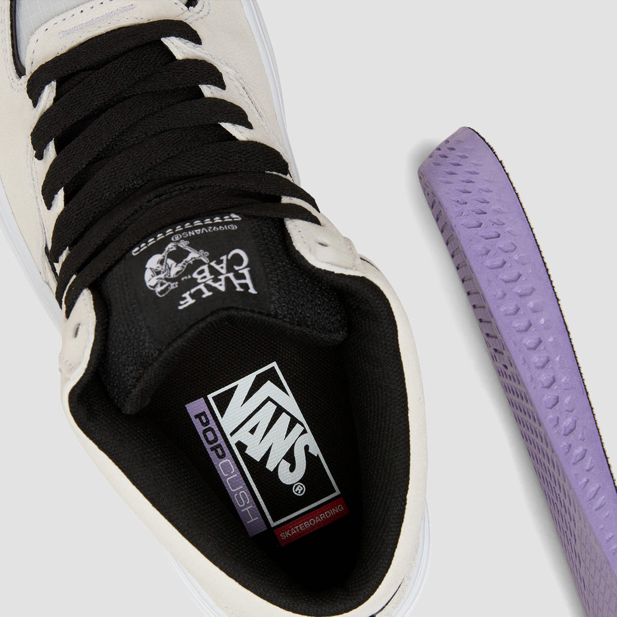 Vans Skate Half Cab WaffleCup Mid Top Shoes - White/Black