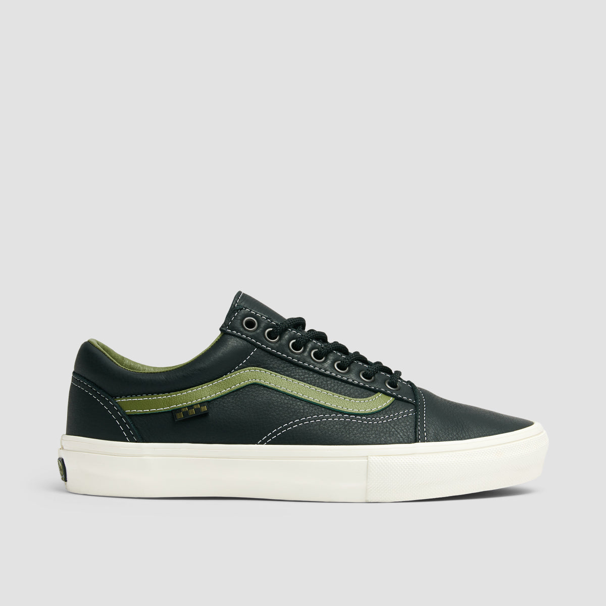 Vans Skate Old Skool Butter Leather Black Green Size US 11.5 Men New newest VN0A5FCBYJ7