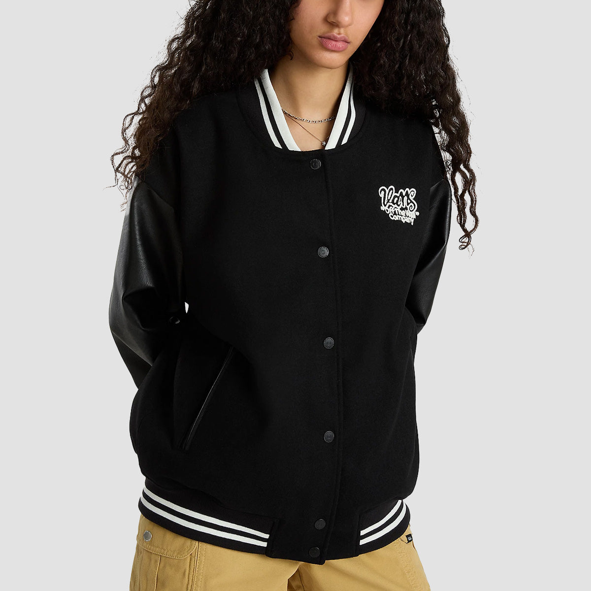 Vans Varsity Club Bomber Jacket Black Womens - Main Image