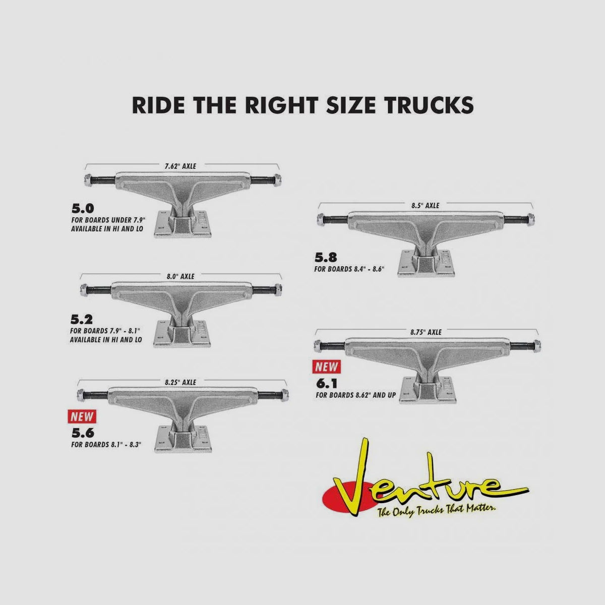Venture Hi 5.8 V8 Team Edition Skateboard Trucks 1 PairPolished - 8.5"