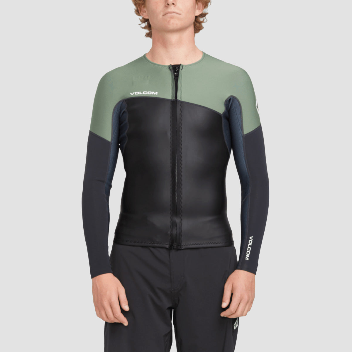 Volcom 1.5mm Front Zip Wetsuit Jacket Light Olive