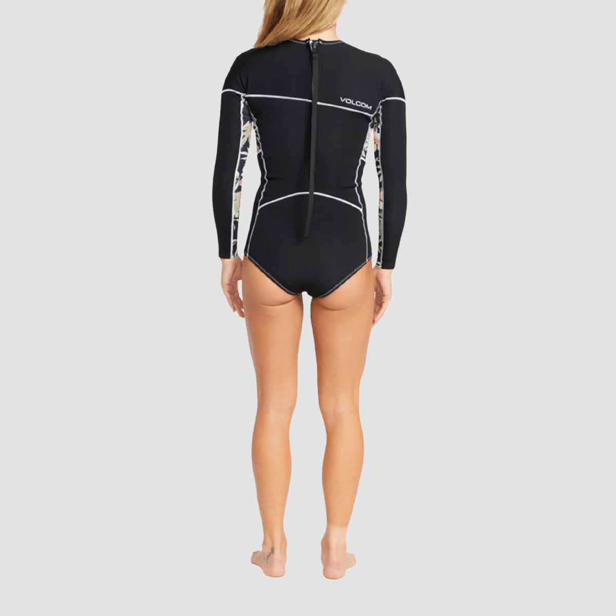 Volcom 1mm Longsleeve Back Zip Springsuit Wetsuit Black - Womens