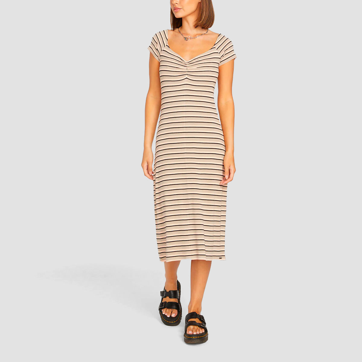 Volcom All Booed Up Midi Dress Taupe - Womens